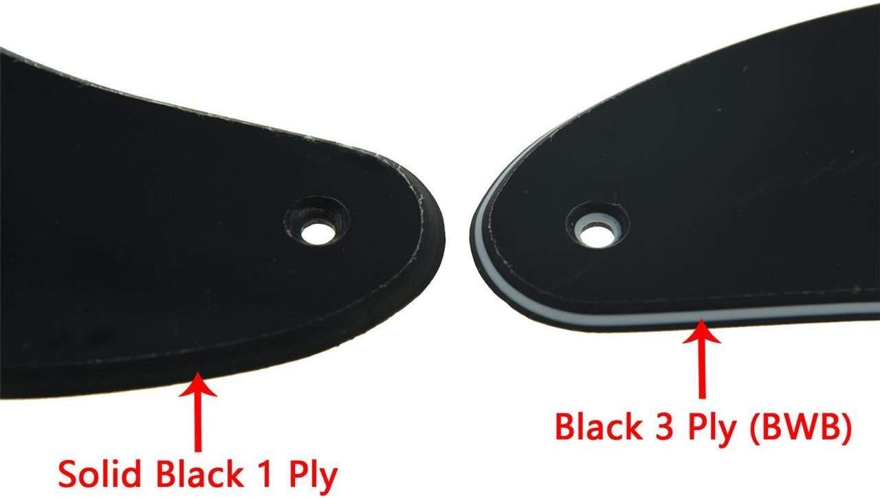 Dopro 13 Hole Precision Bass Pickguard PB P Bass Scratch Plate for USA/Mexican FD Precision Bass Black 3 Ply